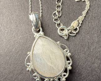 Rainbow Moonstone Pendant Necklace
