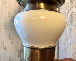 Stiffel Style Brass and Ceramic Table Lamp