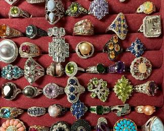 Collection of Sterling Silver and Costume Rings