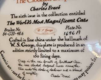 W.S. George The World's Most Magnificent Cats Limited Edition Plate Collection