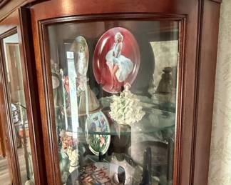 Traditional Style Bowed Glass Curio Cabinet