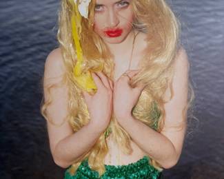 Mermaid with Egg, original mounted color photograph by Evan O'Neill