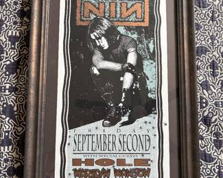 framed concert poster for Marilyn Manson and Hole
