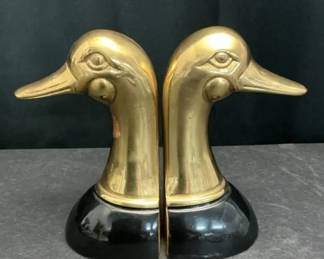 Pair of Brass Duck Head Bookends