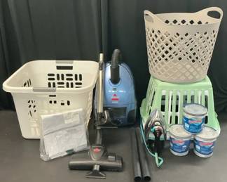 Bissell Zing Vacuum, GE Iron, Baskets, Damprid