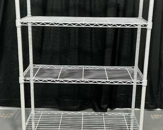 4 Tier White Wire Metal Shelf