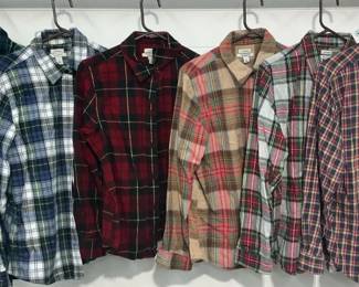 L.L. Bean LandsEnd Plaid Flannel Shirts
