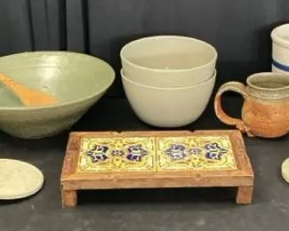 Eclectic Pottery Serving Pieces