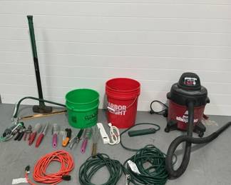 Shop Vac, Extension Cords, Garden Tools