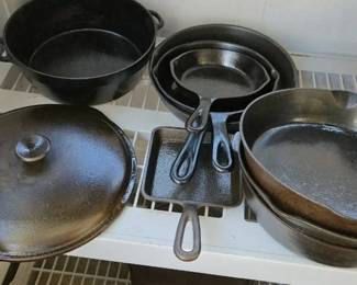 Vintage cast iron skillets