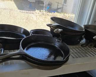Vintage cast iron skillets