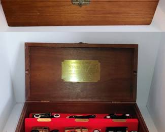 Sears Ertl Vintage Vehicles Limited Edition Diecast Car Set Wood Display Case