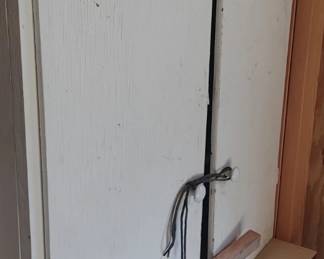 Vintage white metal wooden cabinet