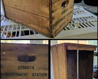 Vintage wooden crate experiment station Griffin Georgia