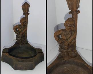 Angry Wife baker woman @ lamp post cast iron ashtray companion piece to Drunk man by the light post