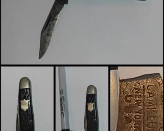 Vintage Camillus New York USA 2-Blade Pocket Knife – Jigged Bone Handle