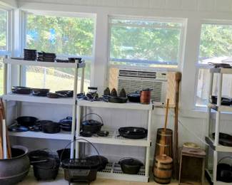 Huge collection of vintage cast iron