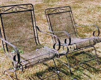 Wrought iron rocking chairs