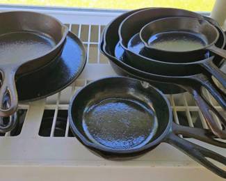 Vintage cast iron skillets