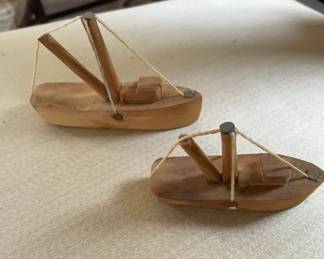 Hand-carved Wooden Toy Boats by Wesley Goodwin