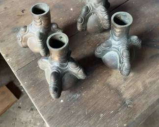 1880-1910 Antique Brass Ball and Claw Furniture Feet