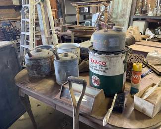 Vintage gas and oil cans