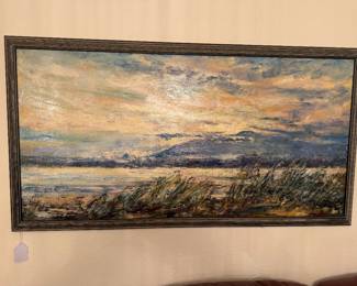 Coastal landscape - oil on board