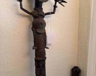 Luba pende tribal staff- Congo warrior figural