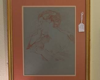 Red chalk Sanguine portrait