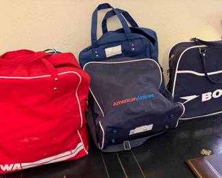 Vintage airline bags - BOAC, American, TWA, KLM, etc