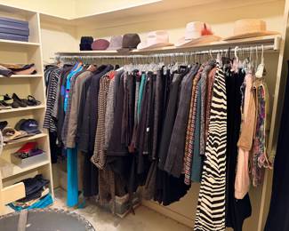 Ladies, clothing size small to large Kashmir, sweaters, lots of Armani skirts and pants