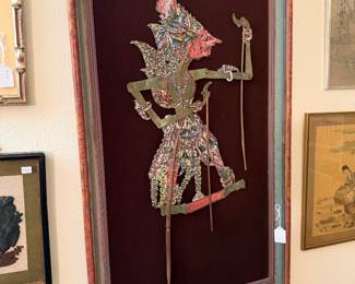 Bali wayang puppet framed