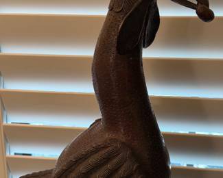 Vintage African bronze cast rooster