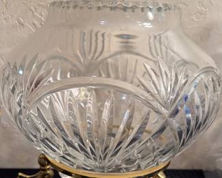 Large rose bowl with brass stand