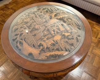 Carved wood Asian coffee table! Stunning