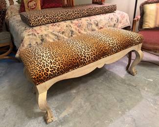 Leopard print bench
