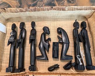 African hand carved nativity set