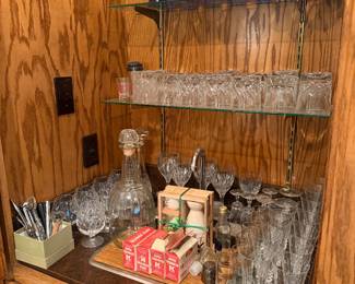 Waterford & blue stemware