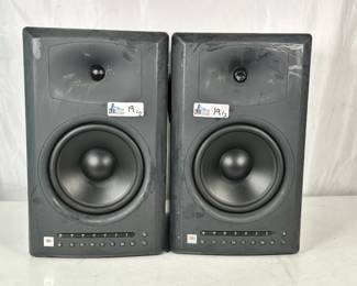 Lot 19: Pair of JBL LSR4328P Linear Spatial Reference 2-Way Bi-Amplified Studio Monitor Speakers