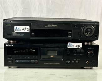 Lot 284: Lot of (2) Vintage Sony Decks: Sony DTC-790 DAT Recorder & Sony SLV-795HF Hi-Fi VCR VHS player