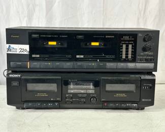 Lot 220: Lot Of (2) Home Audio Cassette Decks Including (1) Sansui D-3000WR Stereo Cassette Deck, (1) Sony TC-WE305 Dual Cassette Deck