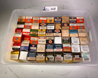 Lot 568: Lot of Assorted 5Y3GT, 5Y3WGTA, 6X5GT Tubes - General Electric, Sylvania, RCA