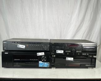 Lot 245: Lot Of (4) Home Theater & AV Components - Denon AVR-1913 Receiver, TEAC PD-D2610 CD Changer, JVC TD-W354BK Cassette Deck & Sanyo DSR-2016 DVR