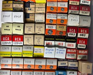 Lot 597: Lot of Assorted 6CD6GA, 6DJ8, 34 Tubes - RCA, General Electric, Philco