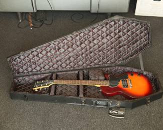 Lot 21: Gibson Maestro Les Paul Jr. Electric Guitar (Sunburst) W/ Coffin Case X-175 Universal Electric Guitar Case Black