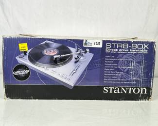 Lot 123: Stanton STR8-80 Professional Direct Drive DJ Turntable in Box