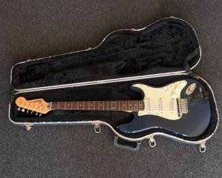 Lot 1: Fender Squier Stratocaster Guitar w/ Roland GK-2A Pickup in Hard Case