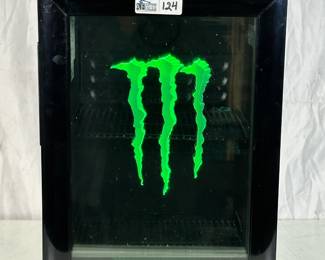 Lot 124: Monster Energy Studio Mini Fridge w/ Flourescent Logo