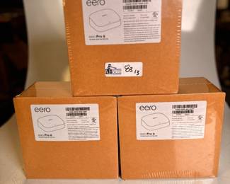 Lot 83: Lot of (3) EEro Pro 6 Tri-Band Mesh Wifi Routers New, Sealed