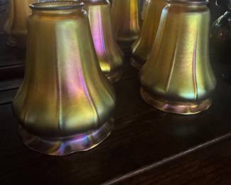 Quezal Iridescent Glass Shades